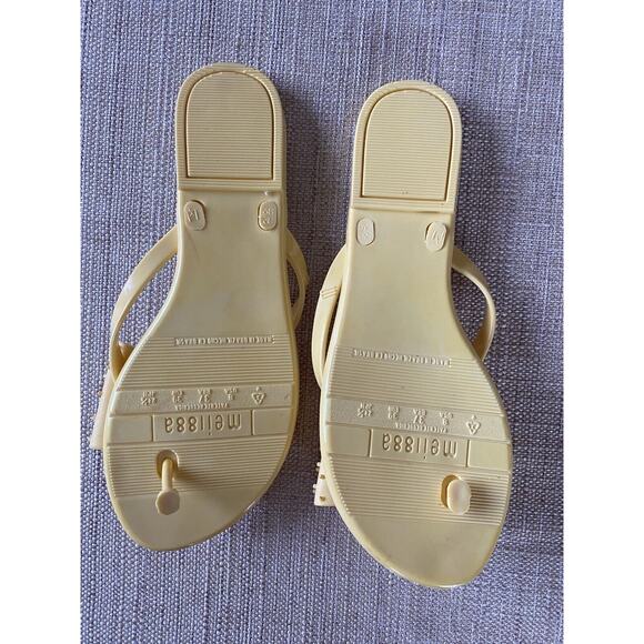 MINI HELISHA Bow Harmonic Flip Flops Sandals Gold US 8 - Picture 2 of 4